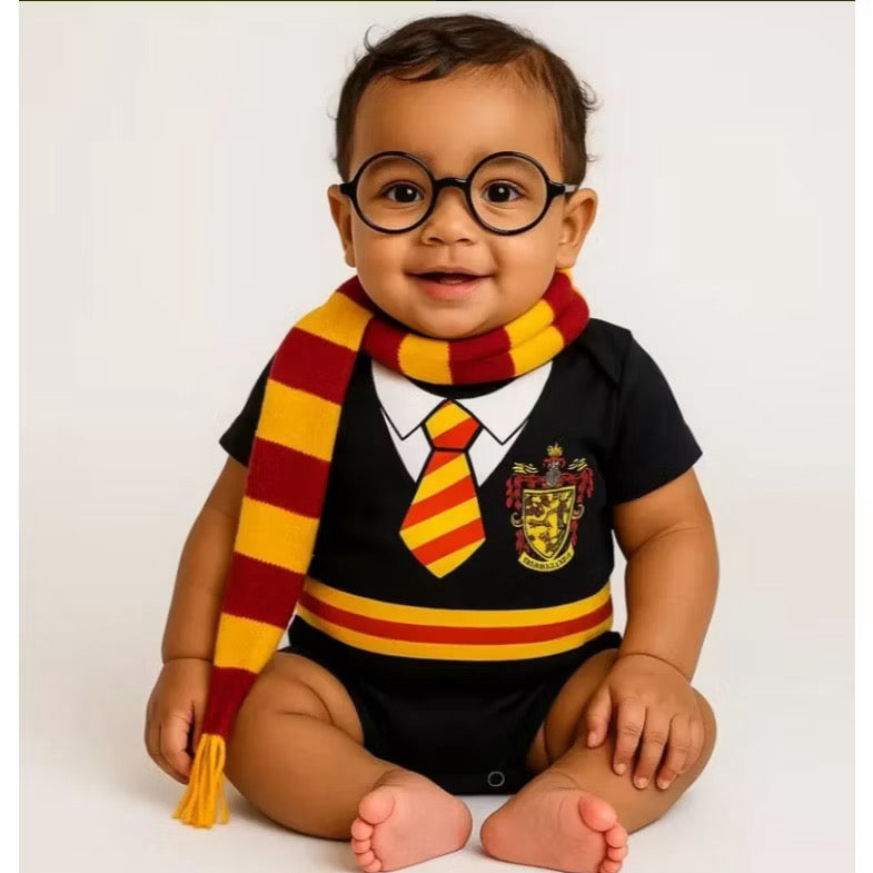 Body Bebê Infantil Mêsversário Temático Harry Potter