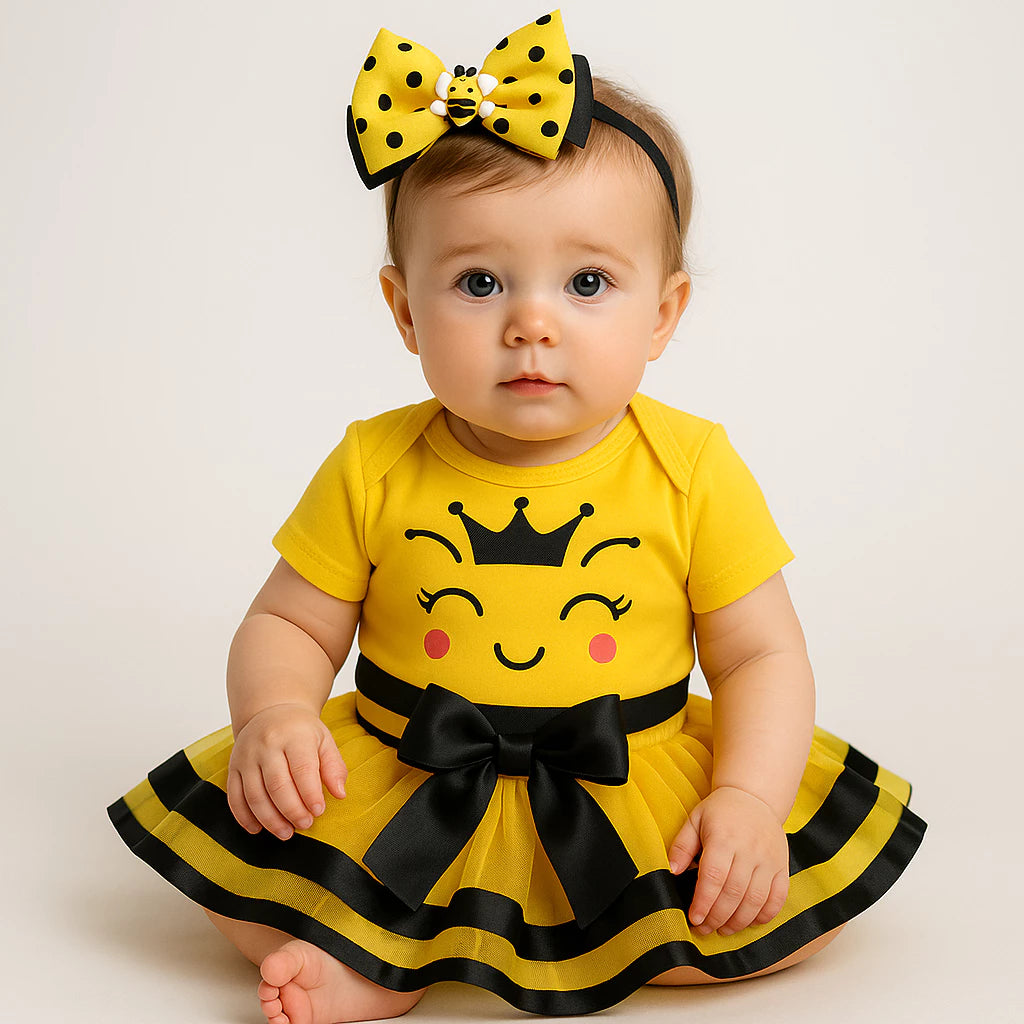 Body Bebê Infantil Menina Temático Abelhinha