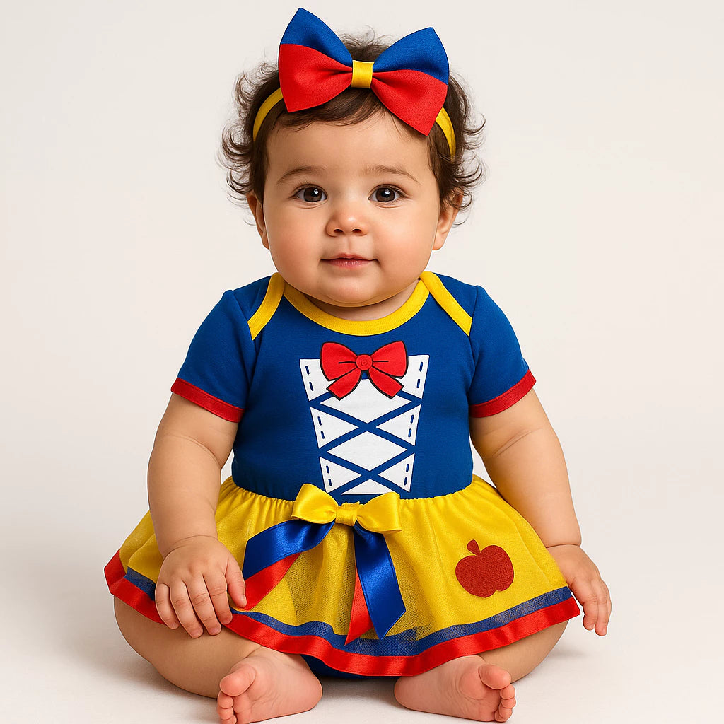 Body Bebê Infantil Menina Branca de Neve