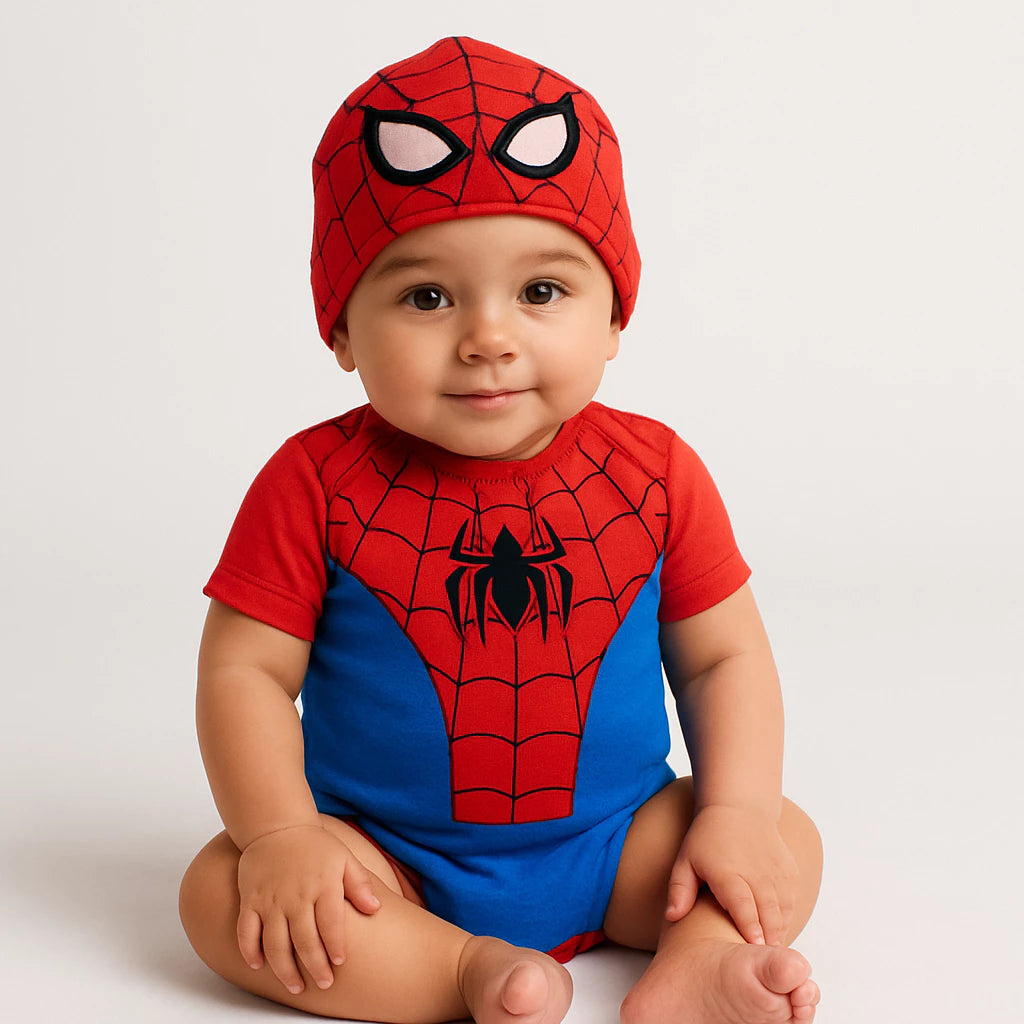 Body Bebê Infantil Mêsversário Temático Homem Aranha Super