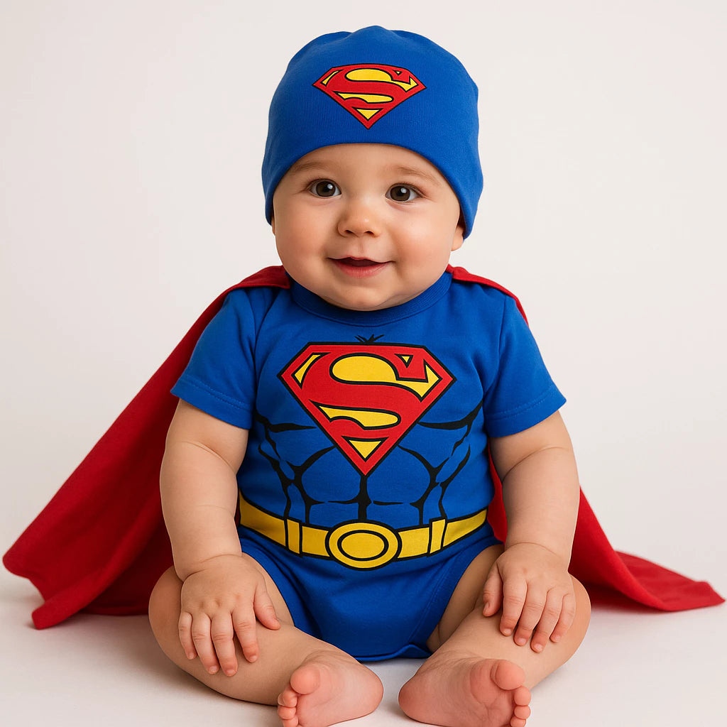 Body Bebê Infantil Menino Mêsversário Temático Superman