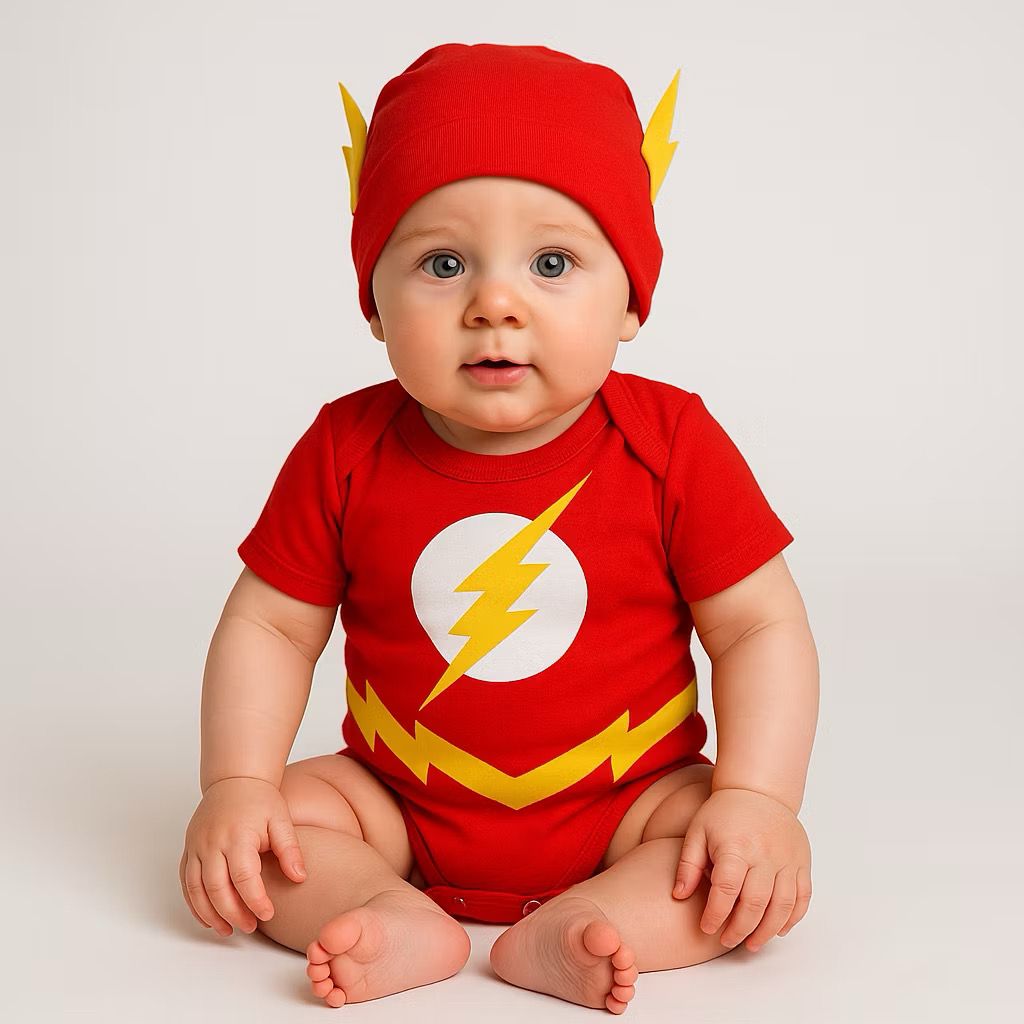 Body Bebê Infantil Mêsversário Temático Flash